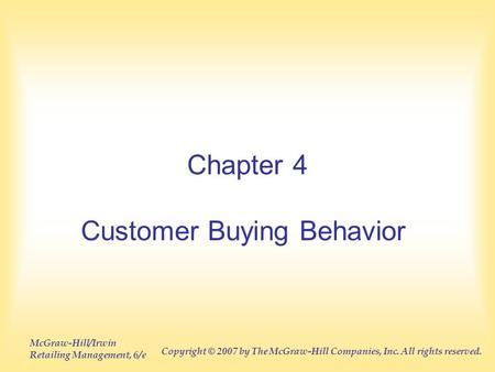 Customer Buying Behavior
