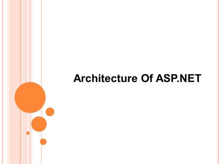 Architecture Of ASP.NET. What is ASP?  Server-side scripting technology.  Files containing HTML and scripting code.  Access via HTTP requests.  Scripting.