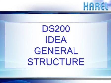 DS200 IDEA GENERAL STRUCTURE. PURPOSEPURPOSE The purpose of this presentation is to explain the setup and the use of DS200 IDEA application.