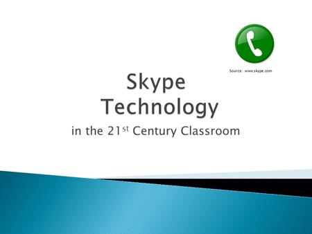 In the 21 st Century Classroom Source: www.skype.com.