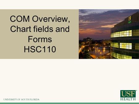 COM Overview, Chart fields and Forms HSC110