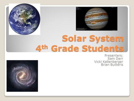 Solar System 4th Grade Students