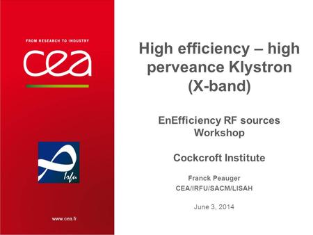 High efficiency – high perveance Klystron (X-band)