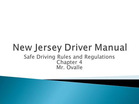 New Jersey Driver Manual