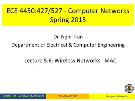 ECE 4450:427/527 - Computer Networks Spring 2015