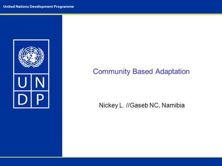 Community Based Adaptation Nickey L. //Gaseb NC, Namibia.