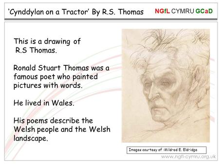 ‘Cynddylan on a Tractor’ By R.S. Thomas