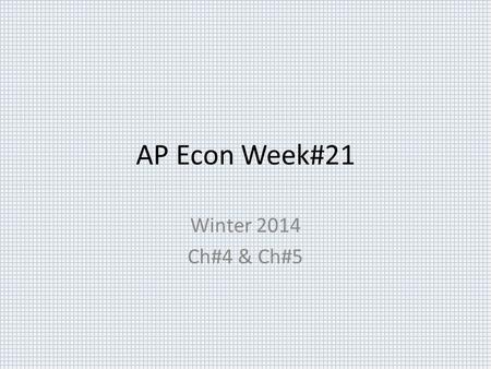 AP Econ Week#21 Winter 2014 Ch#4 & Ch#5. Economics 2/2/15  No School: Snow Day#2 Photo: Mr. Milewski Grosse Ile, MI 2/1/15.
