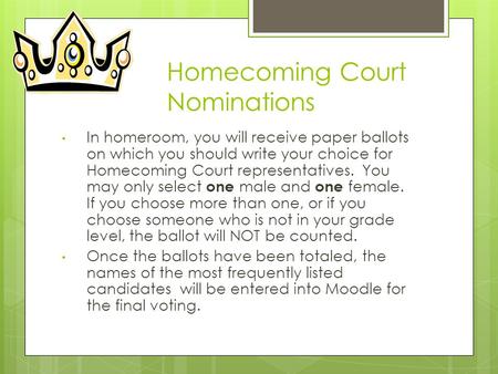 Homecoming Court Nominations