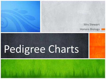 Mrs Stewart Honors Biology Pedigree Charts.