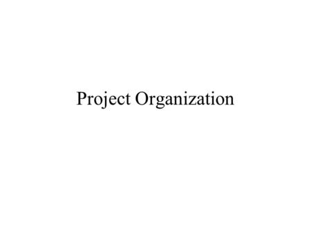 Project Organization.
