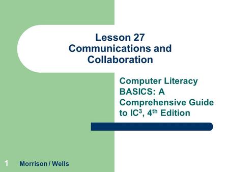 Lesson 27 Communications and Collaboration