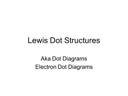 Aka Dot Diagrams Electron Dot Diagrams