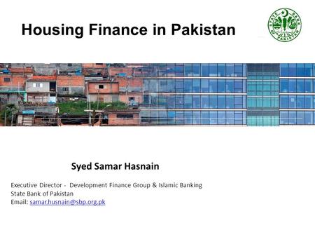 Housing Finance in Pakistan