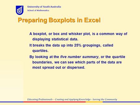Preparing Boxplots in Excel