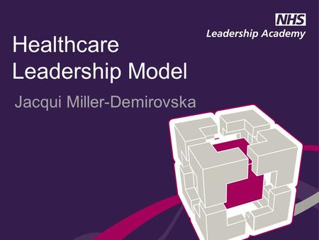 Jacqui Miller-Demirovska Healthcare Leadership Model.