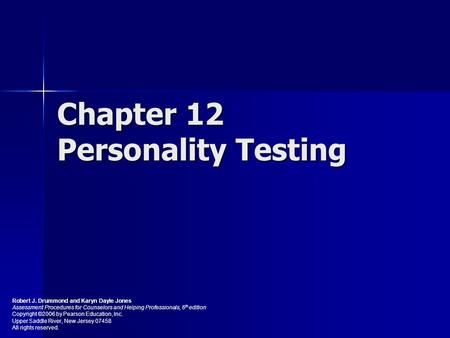 Chapter 12 Personality Testing