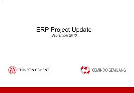 ERP Project Update September 2013