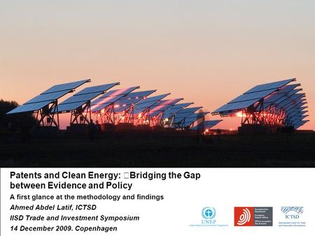 XX.XX.2009 Patents and Clean Energy: Bridging the gap between evidence and policy Seite 1 Patents and Clean Energy: Bridging the Gap between Evidence and.