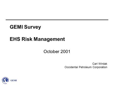 GEMI Survey EHS Risk Management