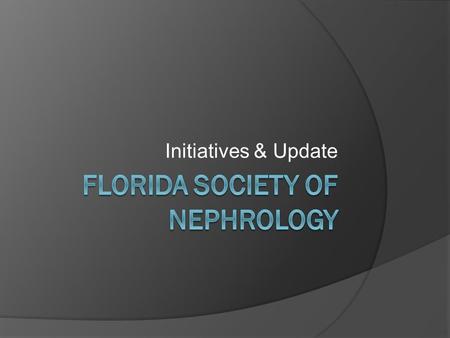 Initiatives & Update. Agenda  Background of FSN  Current Initiatives & Programs  Looming Legislative Issues  Nephrology Workforce in Florida.