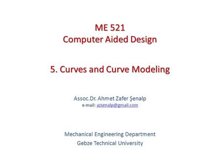 5. Curves and Curve Modeling