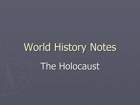 World History Notes The Holocaust. I. “The Jewish Question” A. What do we do about this Jewish minority among us? B. In the Middle Ages 1.Convert them.