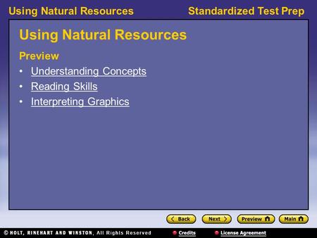 Using Natural Resources