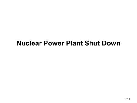 P-1 Nuclear Power Plant Shut Down. P-2 Most Dangerous Reactors: A Compendium of Reactor Risk Assessments Units 1 & 2 “Reactors remain unstable and difficult.
