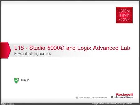 L18 - Studio 5000® and Logix Advanced Lab