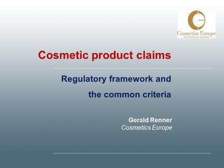 Gerald Renner Cosmetics Europe