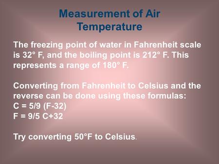 Measurement of Air Temperature