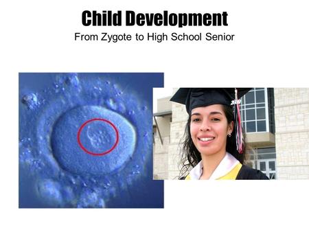 Child Development From Zygote to High School Senior.