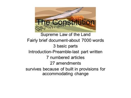 The Constitution Supreme Law of the Land