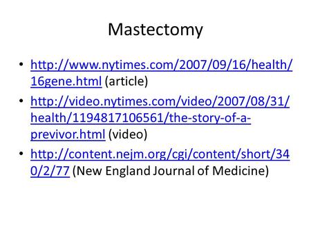 Mastectomy  16gene.html (article)  16gene.html