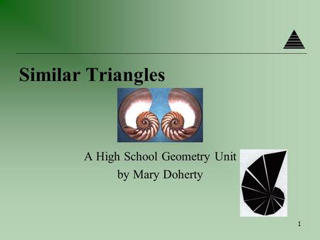 A High School Geometry Unit by Mary Doherty