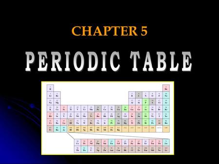 CHAPTER 5 PERIODIC TABLE.