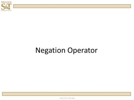 Negation Operator.  Code Trace // main.cpp... g = -f;... // fraction.h... class Fraction { friend Fraction operator-(const.