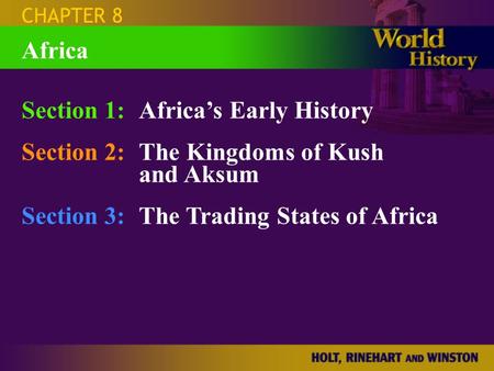 Section 1: Africa’s Early History