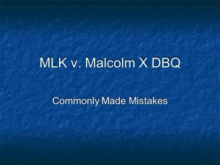 Commonly Made Mistakes
