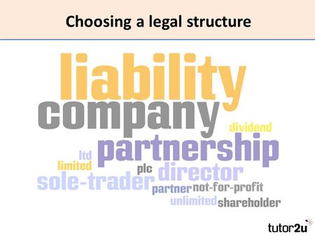 Choosing a legal structure. What this topic is all about There are several choices of business structure for a start-up Setting up a new business is a.