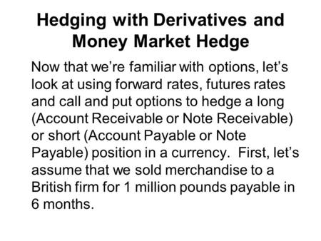currency option hedge ppt