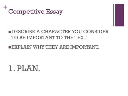 1. PLAN. Competitive Essay