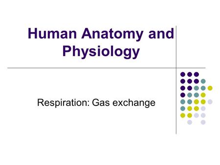 Human Anatomy and Physiology Respiration: Gas exchange.