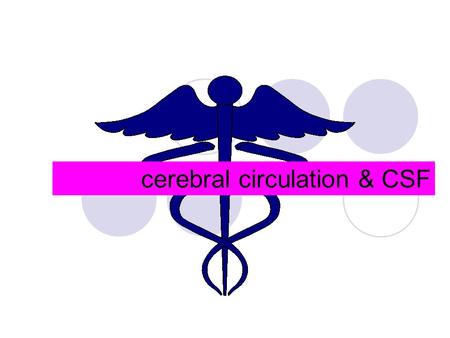 cerebral circulation & CSF