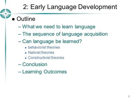 2: Early Language Development