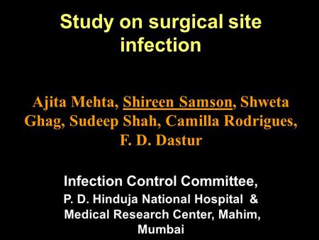 Study on surgical site infection