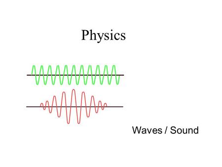 Waves / Sound Physics. Waves Wave motion is the means of transferring energy through a medium without the material itself moving along with the energy.