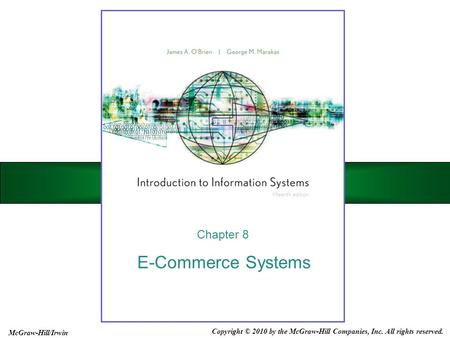 E-Commerce Systems Chapter 8