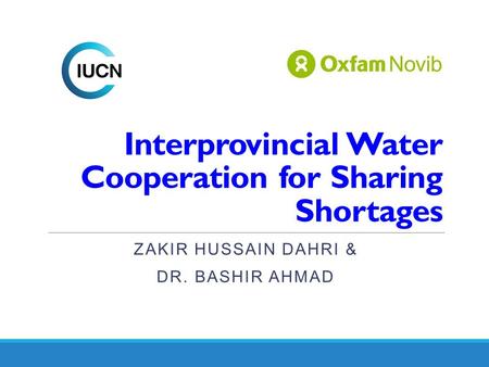 Interprovincial Water Cooperation for Sharing Shortages